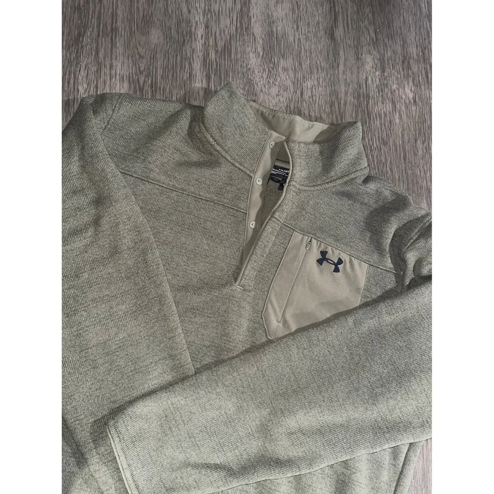 Under Armour Mens 3XL Specialist 2.0 Quarter Snap Sweater Olive Green Excellent